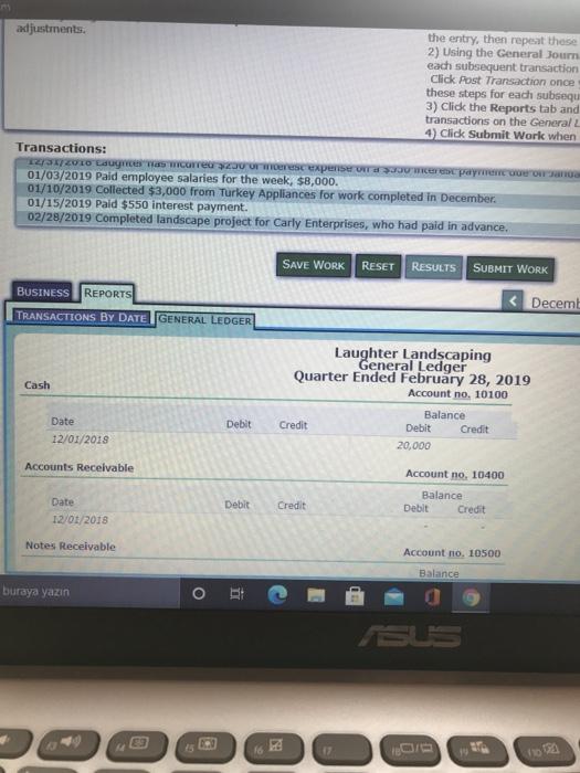 12/31 adjustments, Click Post Transaction once you complete the entry, then repeat