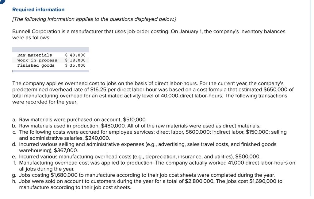 1. What is the journal entry to record raw materials used in