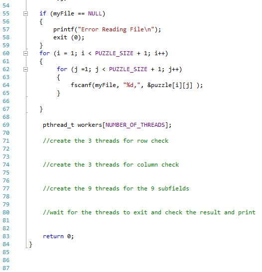 1 and 2 are provided below. Create the threads in the following