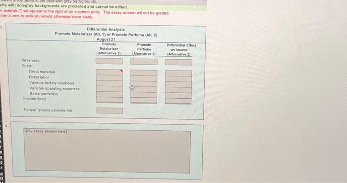  Ils with non-gray backgrounds are protected and cannot be edited. hter