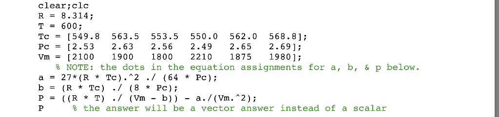 the direction given. 1. Add a for and end statement to define