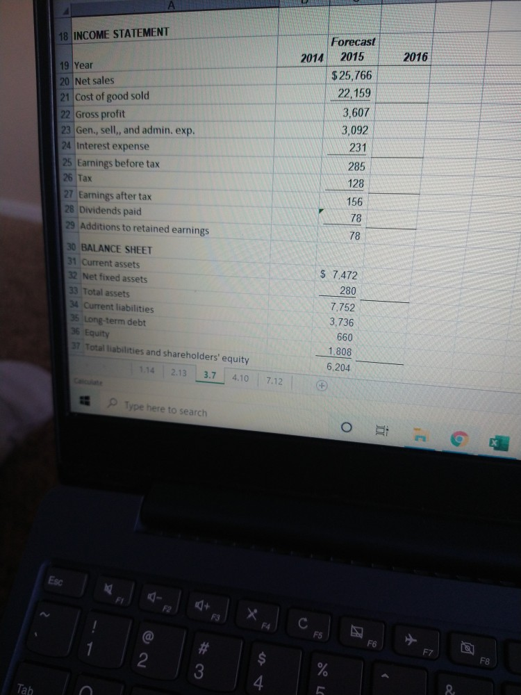F9 key to calculate. 3 Facts and Assumptions 4 Year 2014 2015