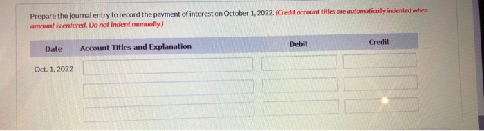 October 1. Financial statements are prepared annually on December 31. Prepare the