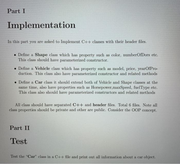 Please solve asap!!! Part I Implementation In this part you are asked