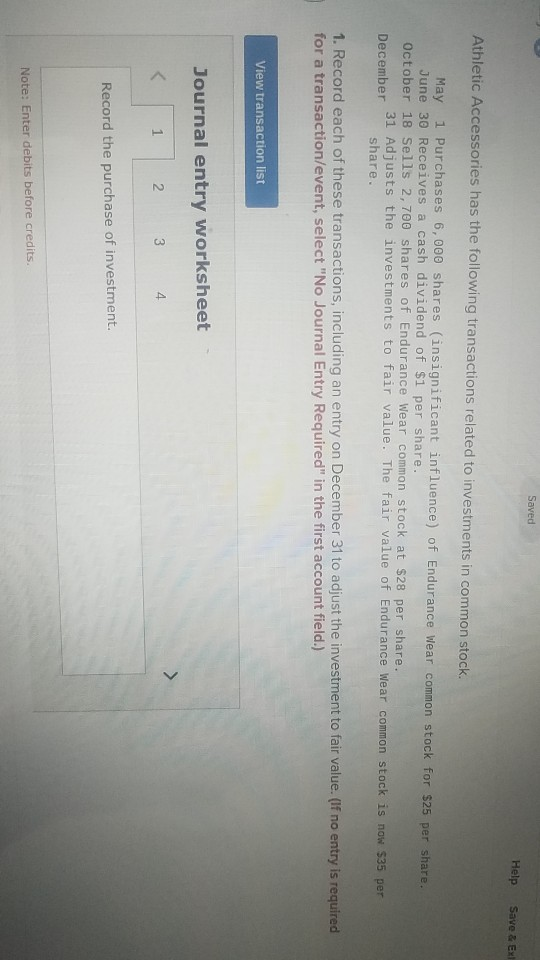 Saved Help Save & EX Athletic Accessories has the following transactions