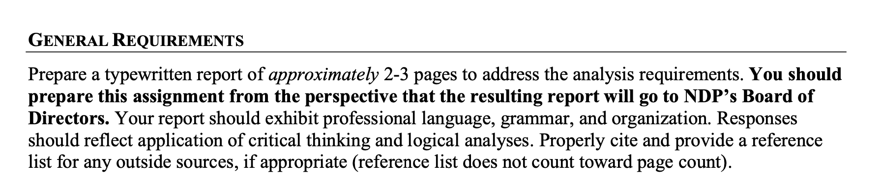 REQUIREMENTS Case Analysis 3 builds on the New Day Products (NDP) scenario