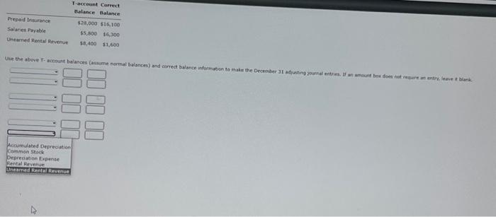  F-account Cerrect Malance Balance