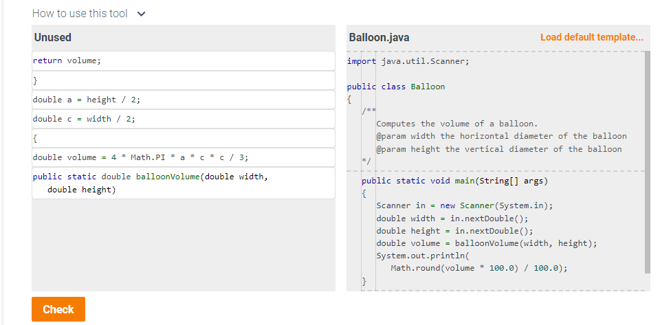  5.2.2: Produce a method that computes the volume of a balloon.