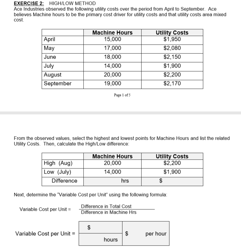 b) After completing Exercise 2, what is the correct total for Fixed
