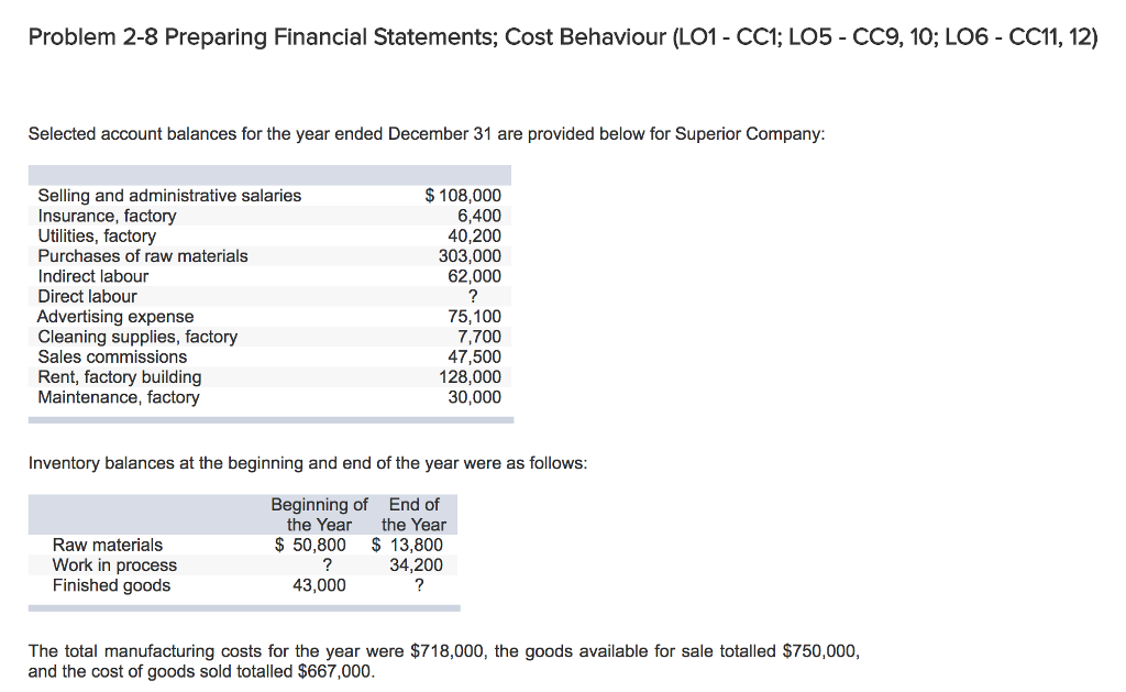 PLEASE COULD SOMEONE HELP ME WITH FULL CALCULATIONS FOR THIS.. Problem 2-8