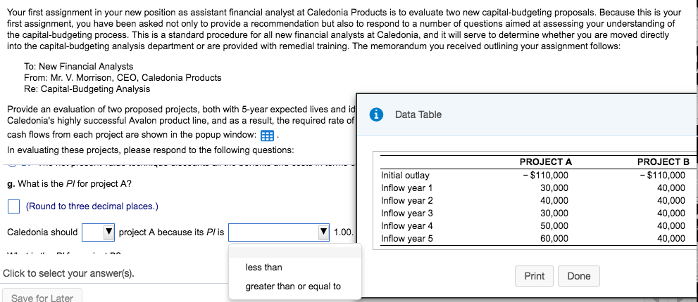 Your first assignment in your new position as assistant financial analyst