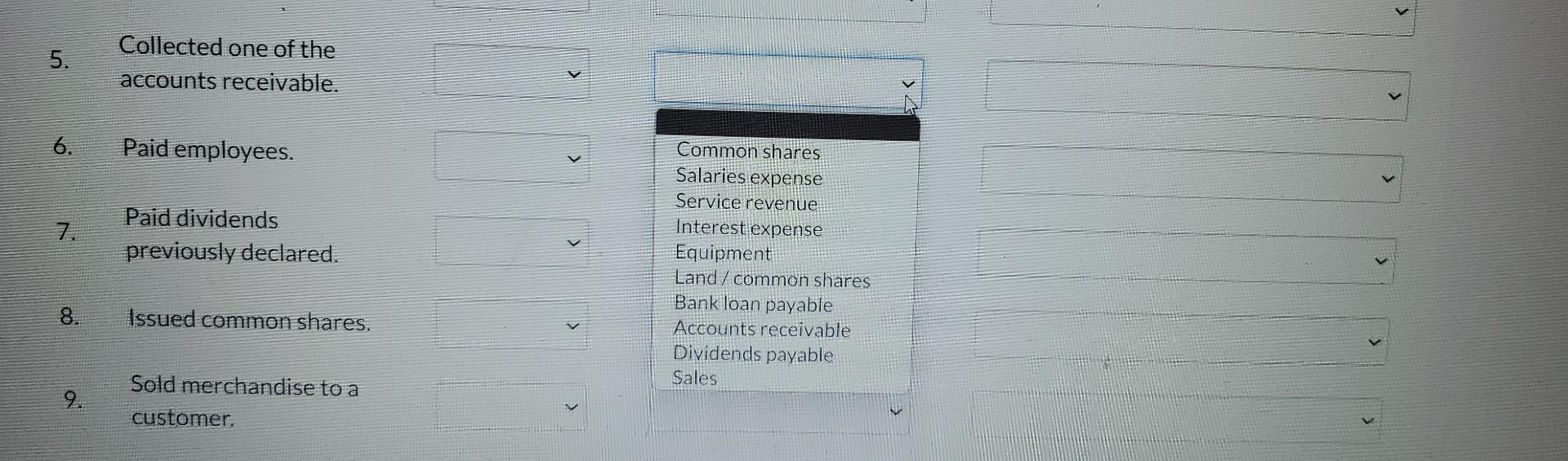 decreases (), or has no effect on cash: (0) wilat other account
