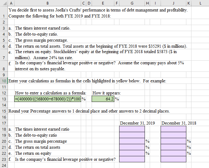 years are as follows: Joella's Crafts, Inc. Consolidated Statements of Earnings and