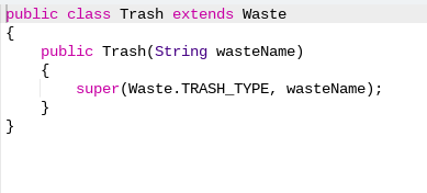 and recyciling should be put in the recycling bin. import java.util.*; public
