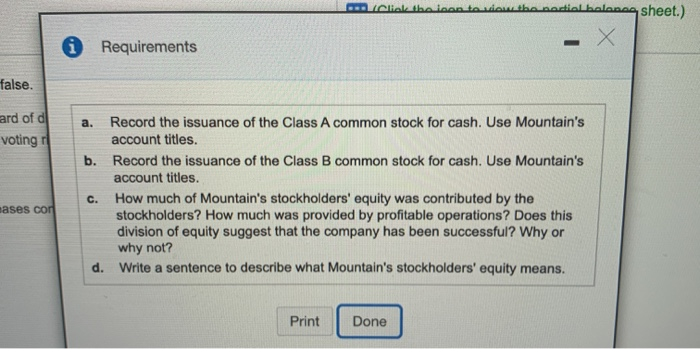 Only the Class A Cormon stockholders weered to vote. The company's balance