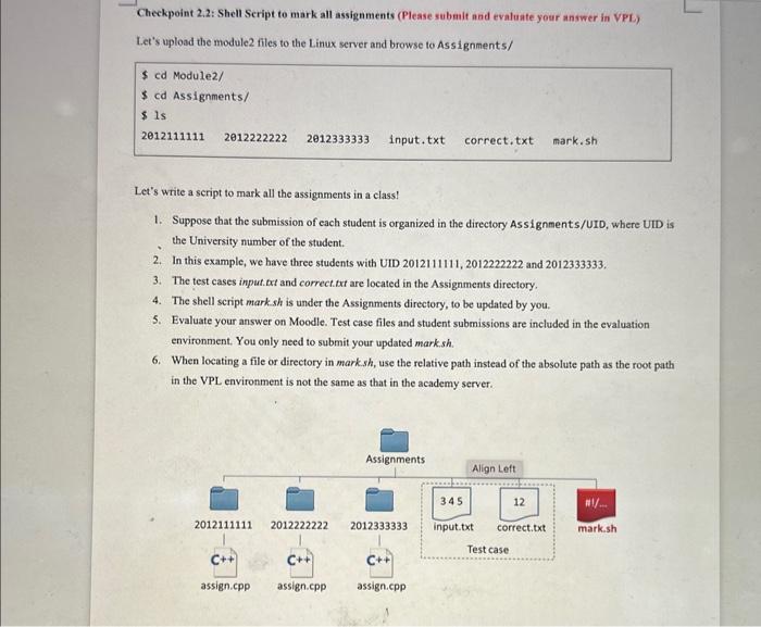 please help me do Q1 to Q5 Checkpoint 2.2: Shell Script to