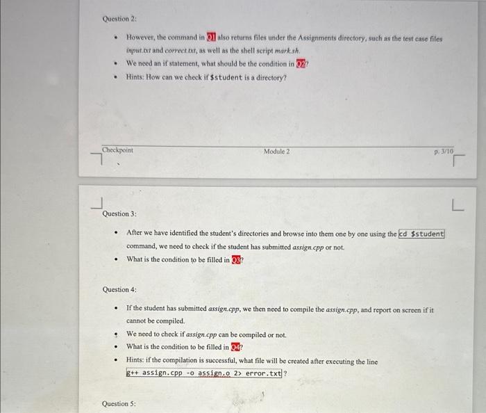 upload the module2 files to the Linux server and browse to Assignments/