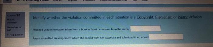  12 Identify whether the violation committed in each situation is a