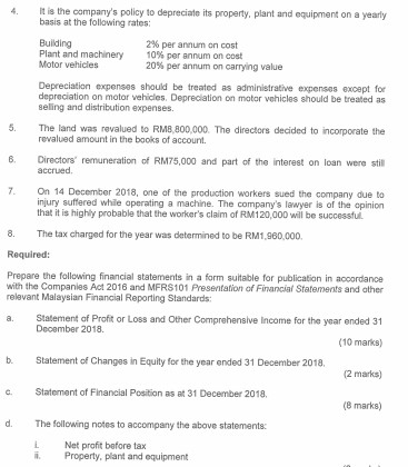 local market. The company is preparing its financial statements for the year