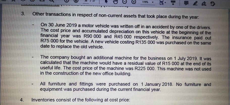 at cost (note 1) 1440 000 Motor vehicles at carrying amount (31/12/2018)
