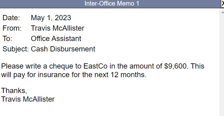 the day they are received. Enter an appropriate description when entering the