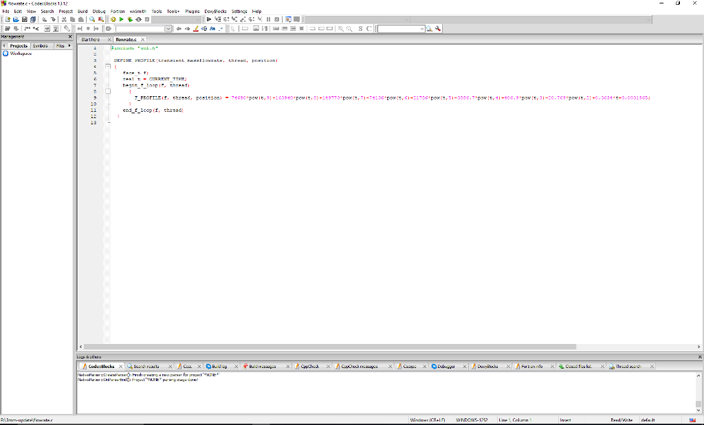 Using C program: Hello, The UDF(C code)attached below is supposed to be