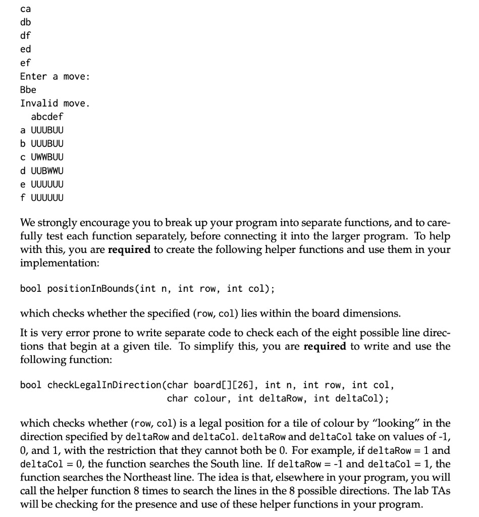 a human opponent. Here is a brief description of the full Reversi