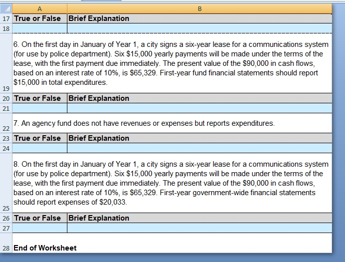 2 Exercise 2 Worksheet: City Operations Transactions Determine whether each of the