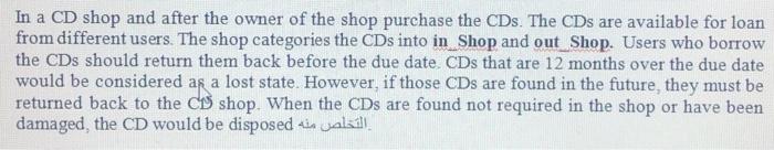 Help me quickly draw state digram In a CD shop and