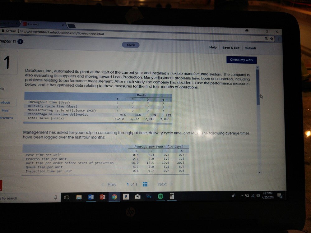 Secure | https:// ect.html apter 11 Help Save& Exit Submit Check