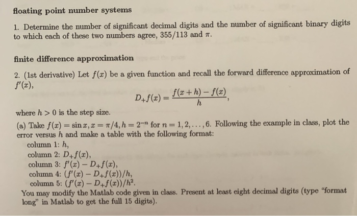 please do 2 and use matlab for 2 floating point number systems