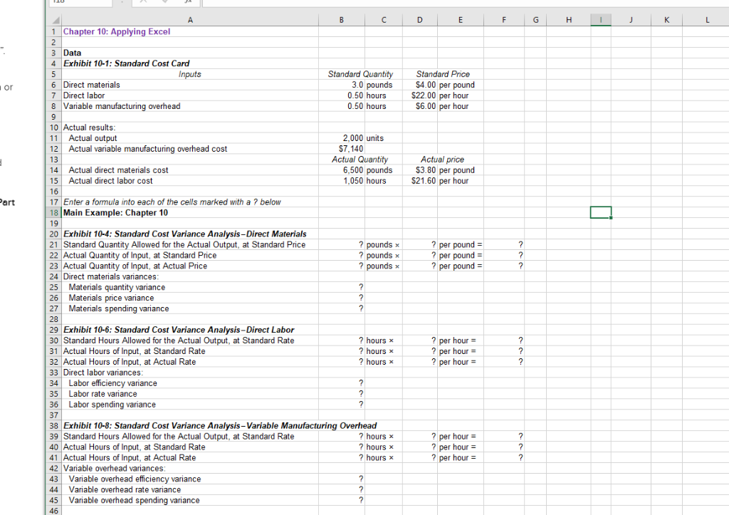 ANSWER WITH THE EXCEL FORMULA Chapter 10: Applying Excel 3 Data