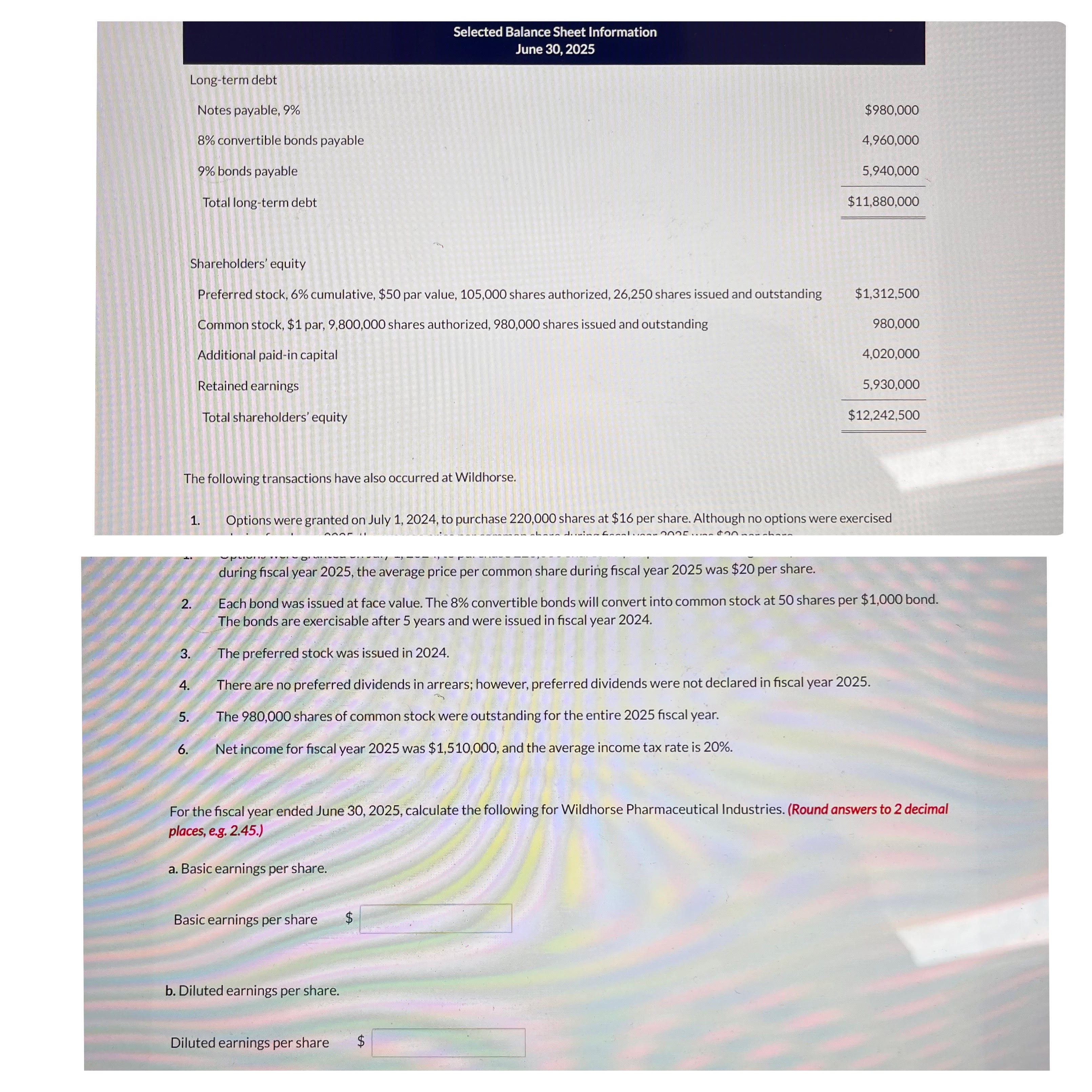  Long-term debt Notes payable, 9% Shareholders' equity The following transactions have