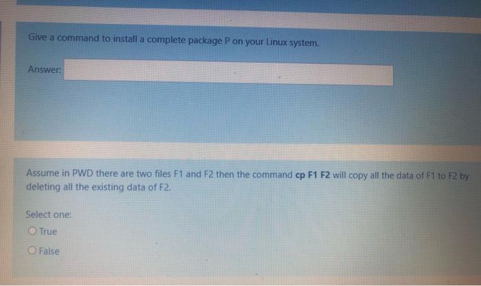  Give a command to install a complete package P on your