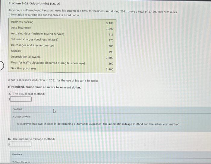 can someone please help me answer this question Problem 9-21 (Algorithmic) (L0.