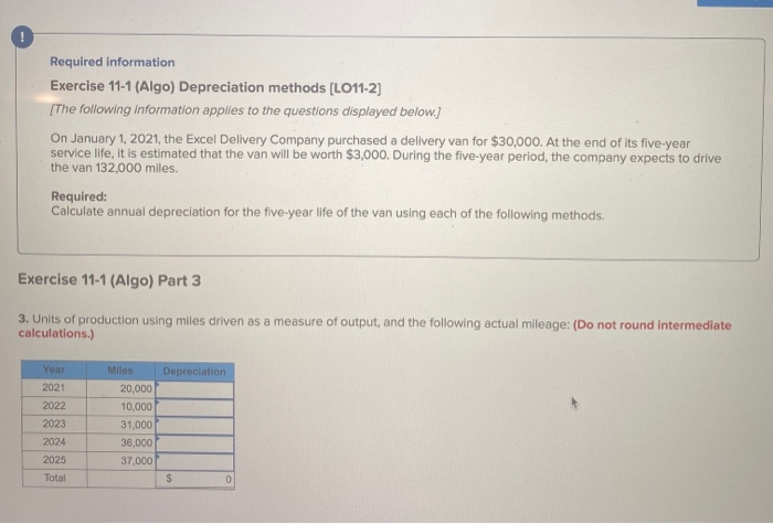 the questions displayed below.) On January 1, 2021, the Excel Delivery Company