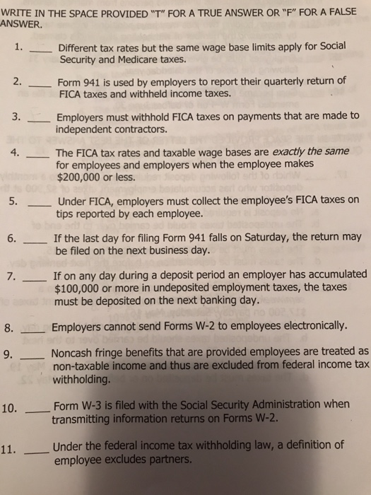  true or false WRITE IN THE SPACE PROVIDED "T" FOR A