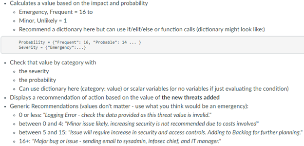 Build a script (Python) that reads the saved csv called RiskResults.csv.This requires