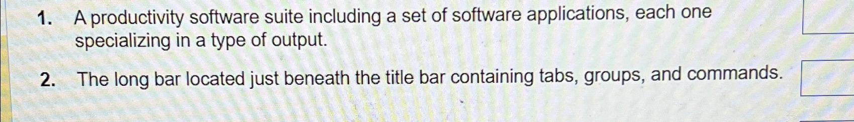  A productivity software suite including a set of software applications, each
