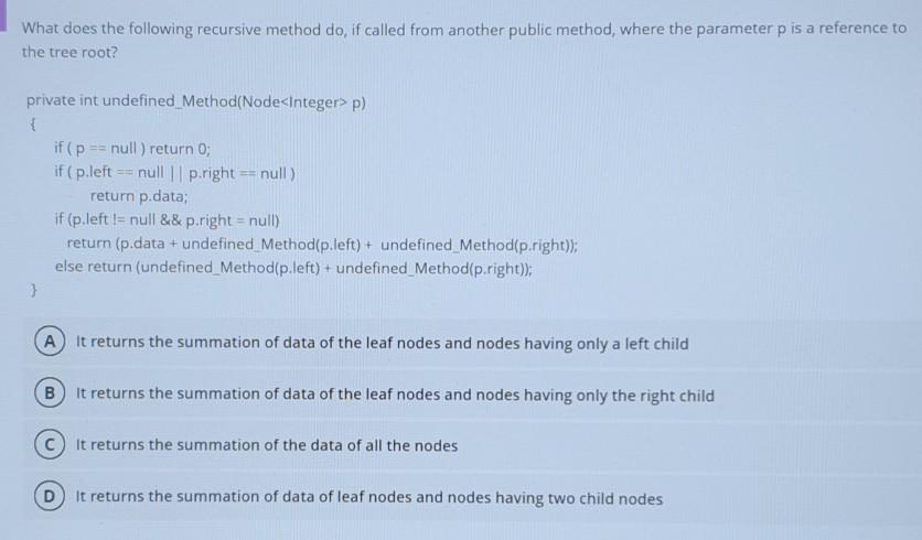  java What does the following recursive method do, if called from