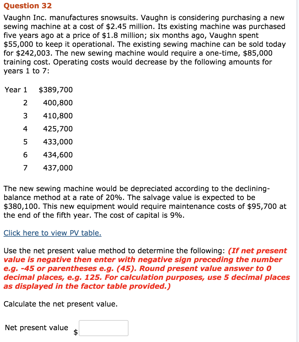 Question 32 Vaughn Inc. manufactures snowsuits. Vaughn is considering purchasing a