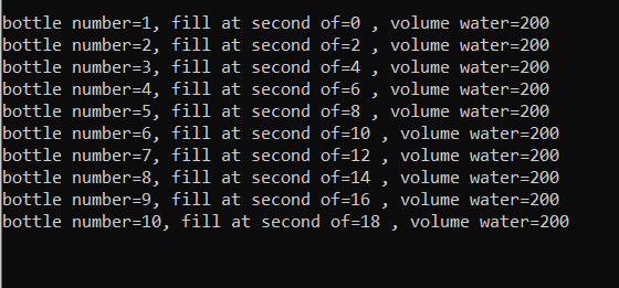 Develop a complete c-programming codes for below situation A bottle water factory