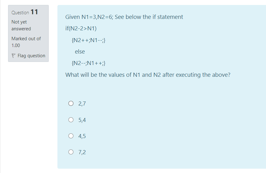 can be written in C language as Question 10 Not yet answered
