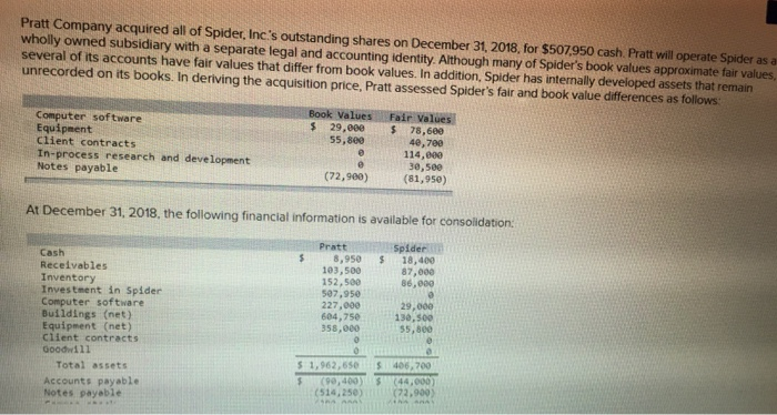  please put answer in format provided and also show working Pratt