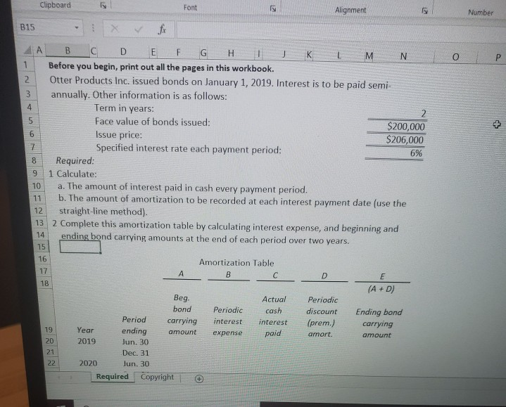 Clipboard Font Alignment Number B15 o P c D E F