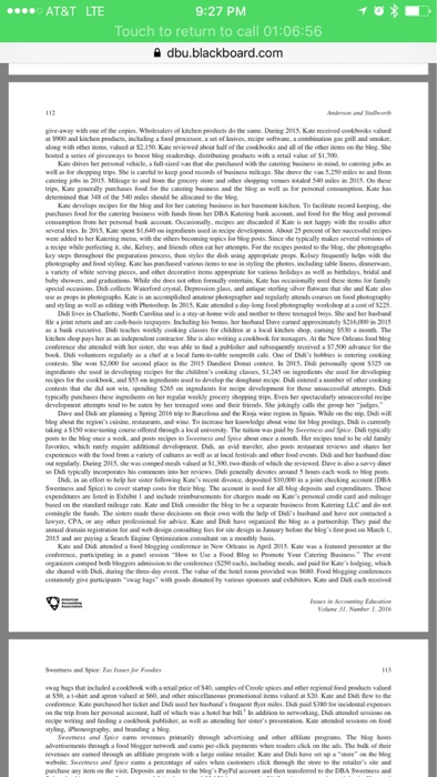 answering the following question regarding the sweetness and spice: tax issues for