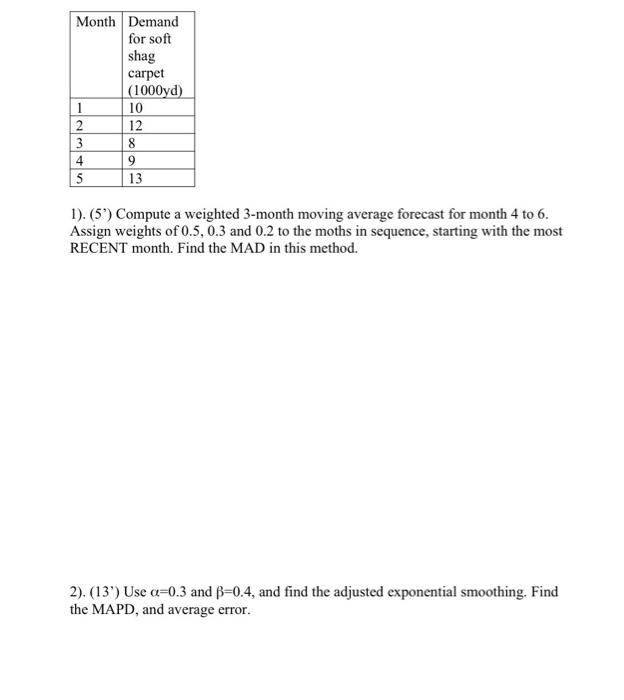 (with a = .3) 2) (8) Find the expected value and expected
