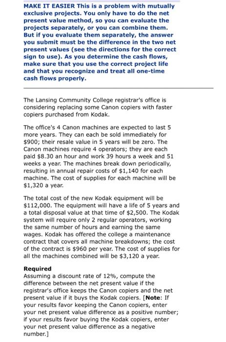 11.00 they are . th MAKE IT EASIER This is a problem