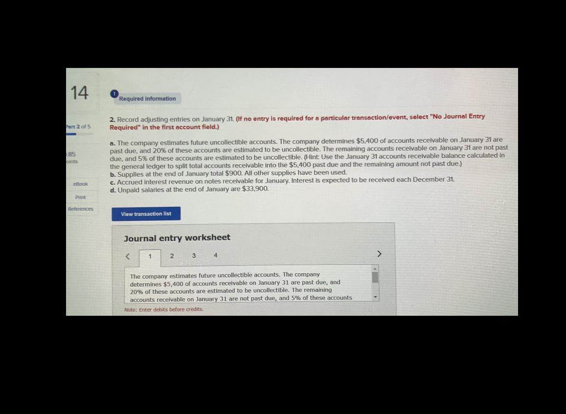 transactions (LO51,54,55,57, 58) [The following information applies to the questions displayed below.]