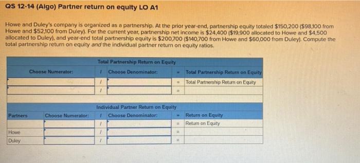  QS 12-14 (Algo) Partner return on equity LO A1 Howe and